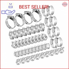 50-piece 304 Stainless Steel Worm Gear Hose Clamp Assortment 14 To 1-12 63 50-piece 304 Stainless Steel Worm Gear Hose Clamp Assortment 14 To 1-12 63