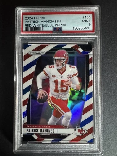 2024 Prizm Patrick Mahomes II #138 Red White Blue Prizm PSA 9 Mint CHIEFS