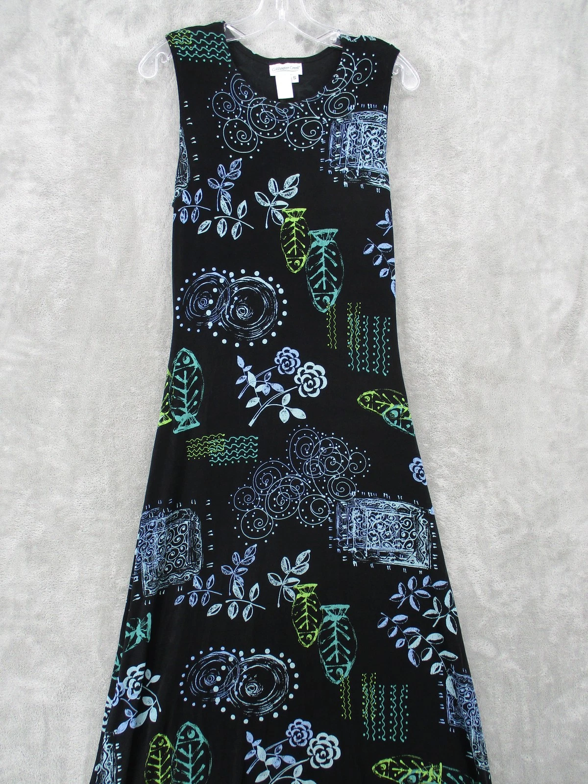 VETEMENTS Abito Coldwa Creek piccolo aderente maglia floreale bohemien tropicale elasticizzato maxi