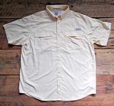 Columbia Men's XL Blood 'N Guts PFG Shirt Fishing Sport Mesh Omni Shield Yellow