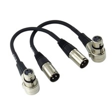 1ft 048 Right-Angle Female to Straight Male XLR Plug Cable Camera Adapter