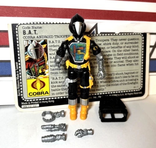 GI Joe BATS 1986 v1 *100% COMPLETE w/Card, NEAR MINT!* Bats Vintage Cobra ARAH