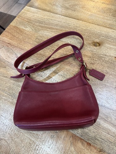 Vintage COACH 9136 Red Leather Crossbody Shoulder Bag Old Coach Authentic - Image 1