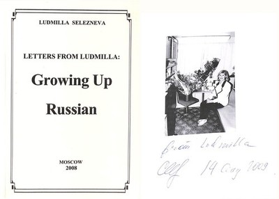 Letters From Ludmilla - Growing up Russian, Gift inscription by the author