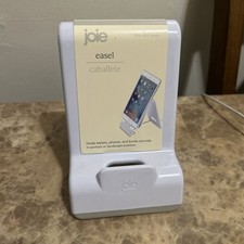 Joie Easel Stand, White with Gray Kitchen Phone/Tablet/Cookbook Holder