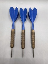 Vintage Brass Dart Set with Blue Flights - 18g
