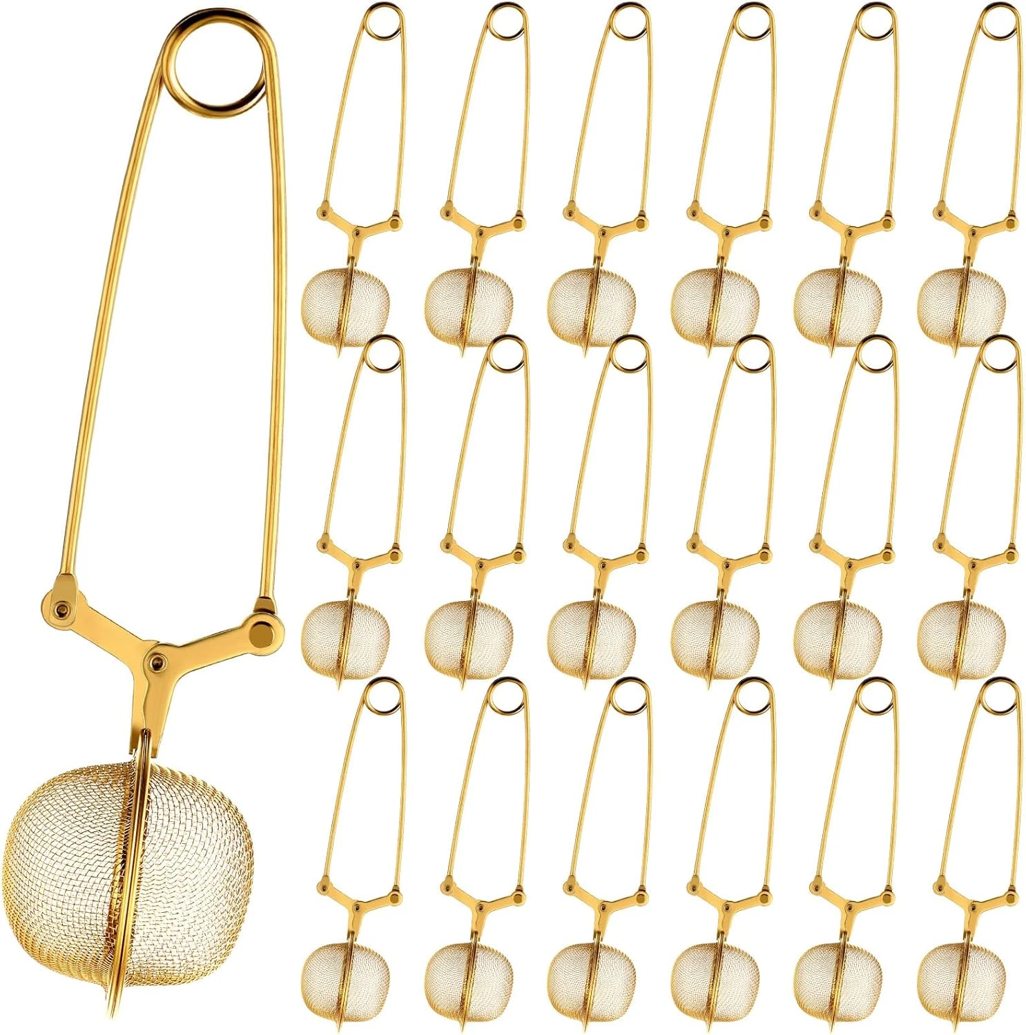 20 Pcs Loose Leaf Tea Infuser Stainless Steel Mesh Snap Tea Ball Strainers with
