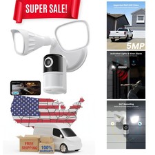 Floodlight Camera, 5MP Outdoor Home Security Light with Cameras, 5G/2.4G WiFi...