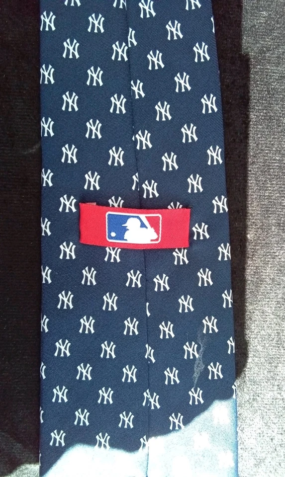 Corbata azul con logotipo de los Yankees MLB para hombre B12 Foto 3 de 4