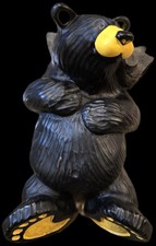 BEARFOOTS Bears By Jeff Fleming Ralphie Snoozing on a Log Big Sky Carvers