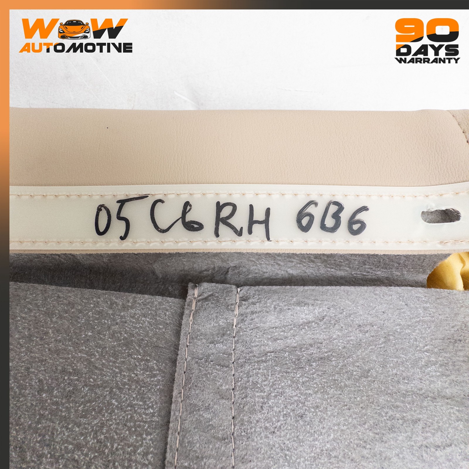 05-10 CHEVROLET CORVETTE C6 FRONT RIGHT TOP UPPER SEAT CUSHION LEATHER BEIGE OEM