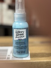 FolkArt Gallery Glass Paint, SHIMMER Aqua stained glass effect, 2 oz