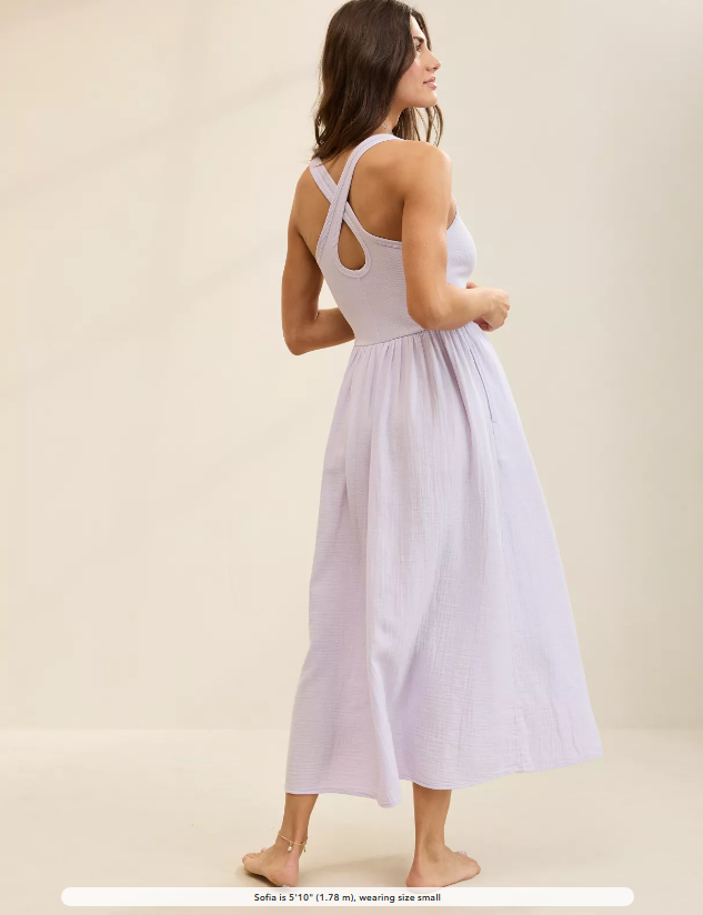 knee length dresses for ladies Cotton Blush Pink Floral Midi Sundress with Pockets– PromGirl main image 0