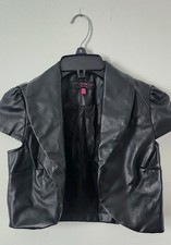 New Look Black Open Front Bolero/Shrug Jacket Puffed Short Sleeve Size S