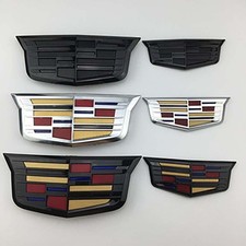 Premium Front & Rear Emblem Replacement Chrome Finish for Suitable for Cadillac