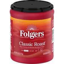 Folgers Classic Roast Ground Coffee, Medium Roast, 9.6 oz Canister