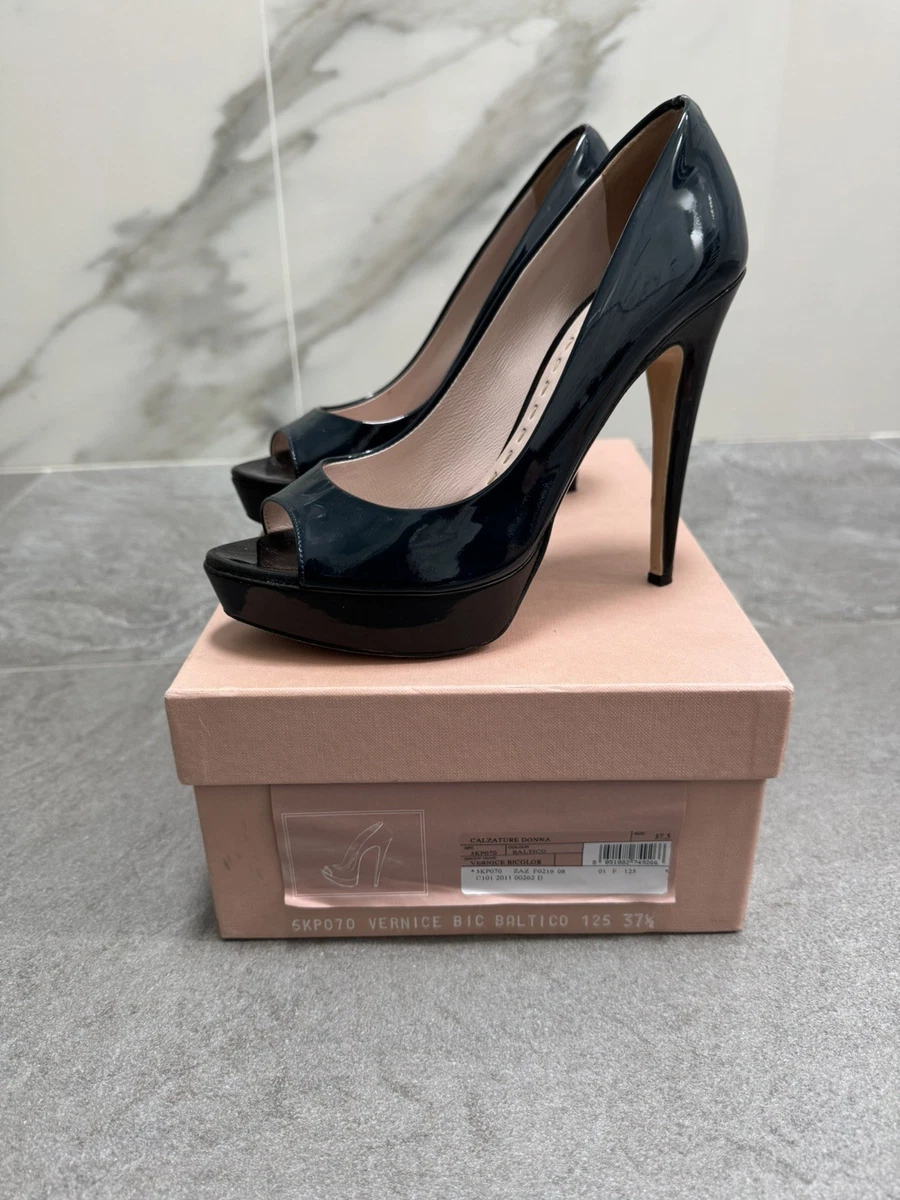 Miu Miu Patent Leather High (3-3.9 in) Heel Height Heels for Women