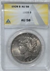 1928  Peace Dollar  $1  ANACS  AU 58  - 90% Silver  Key Date