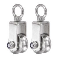 2 StüCk Seilrolle 304 Edelstahl,M35 U-Typ Seilrolle Tragkraft 620Lbs