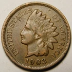 1903 Indian Head Cent Penny  F-VF   "Not Cleaned -Actual Coin Pictured"