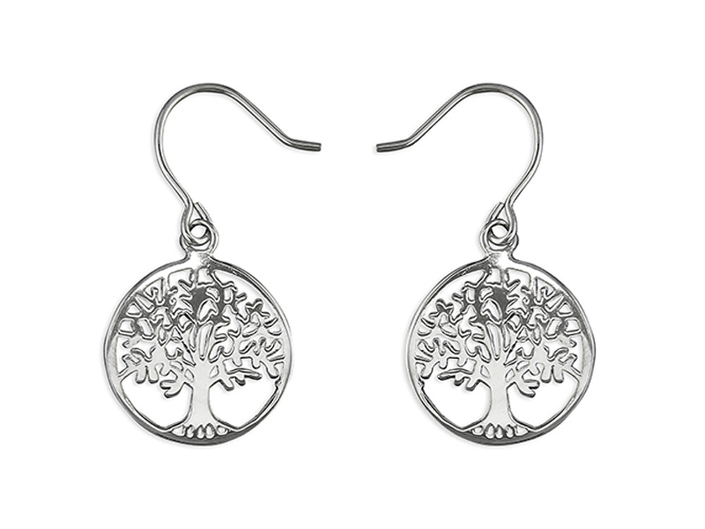 Tree of Life Drop Earrings - Sterling Silver