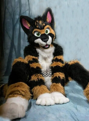 Long Fur Husky Dog Fox Mascot Costume Fursuit Halloween Suit Cosplay #479 