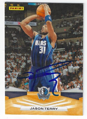 JASON TERRY DALLAS MAVERICKS SIGNED CARD BOSTON CELTICS NETS BUCKS 