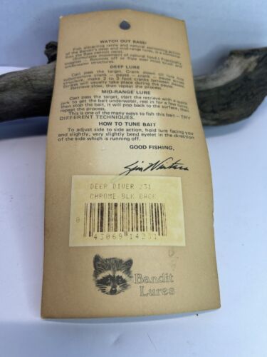Vintage BANDIT LURE in BOX BANDIT'S DEEP DIVER CROME/BLACK BACK Sardis, MS 38666 - Picture 2 of 7