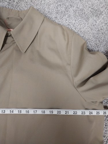 Men's CAMPUS Tan Trench Coat 46 Regular Long Sleeve Camel Jacket Zip Lining - Picture 4 of 6
