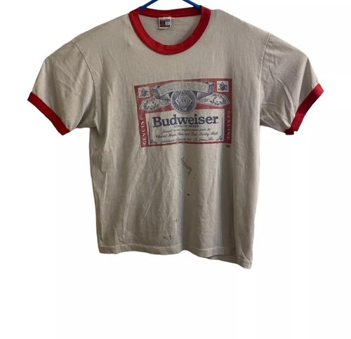 Vintage Budweiser T Shirt Made In USA STONY CREEK LARGE