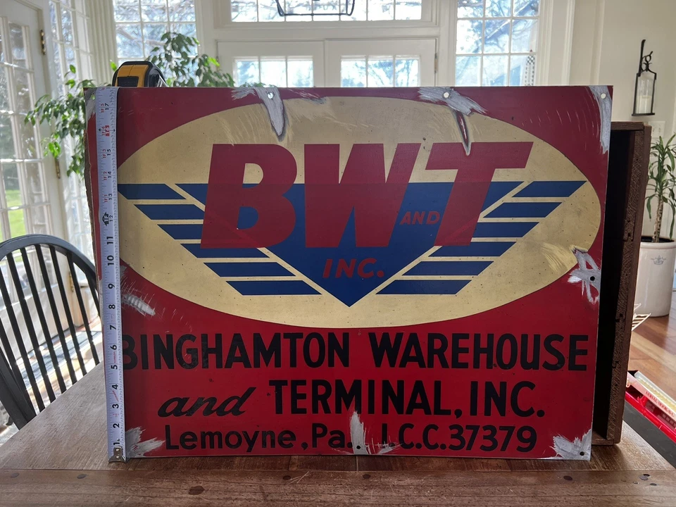 "Letrero metálico vintage de almacén y terminal de Binghamton 24""x18""" Foto 2 de 4