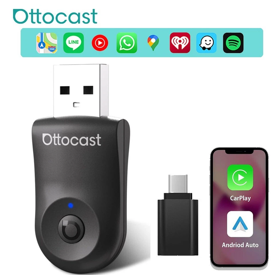 Ottocast Mini 5G 2-IN-1 Wireless CarPlay & Android Auto Adapter w/ Smart Button - Bild 3 von 4