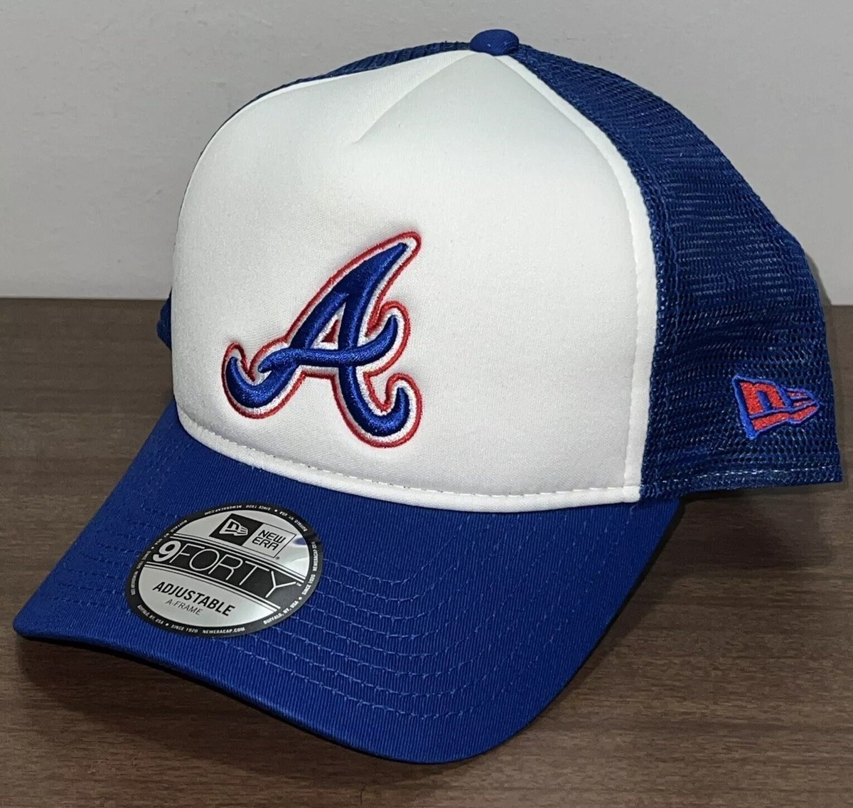 New Era Atlanta Braves 9Forty A-Frame White Blue Foam Mesh Trucker