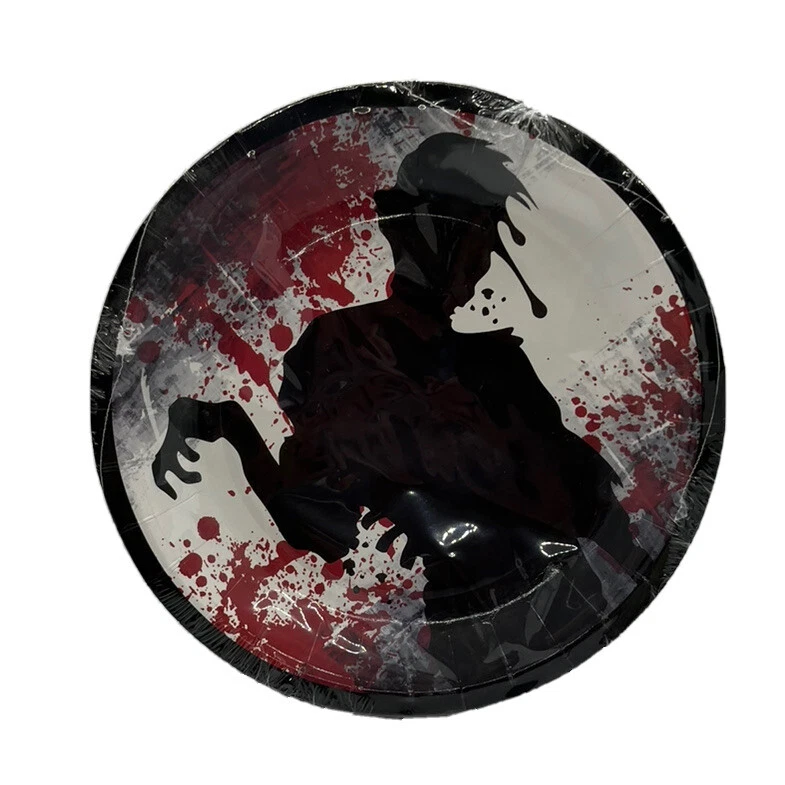 8 PLATOS DE CENA HALLOWEEN de papel para fiesta zombie sangre sangrienta salpicados 7 pulgadas Foto 3 de 4