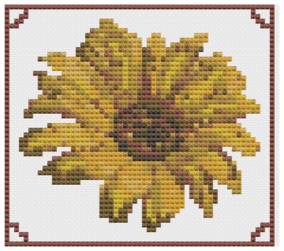 Stickmuster Von Florashell - Gelbe Gänseblümchenblume