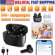 Translator Earbuds 144 Languages Real Time Translation Bluetooth 5.3 Headset USA