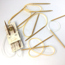 Circular Bamboo Knitting Needles 5 mm 29" L  Lot of 6