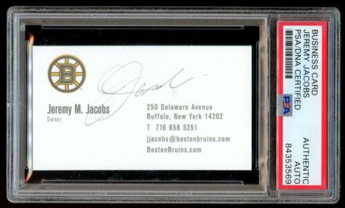 Tarjeta de visita firmada por Jeremy Jacobs autógrafo dueño de automóvil Boston Bruins losa PSA - Imagen 1 de 1
