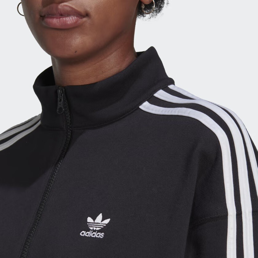 NWT adidas Adicolor Trefoil Black Quarter-Zip Sweatshirt Women's