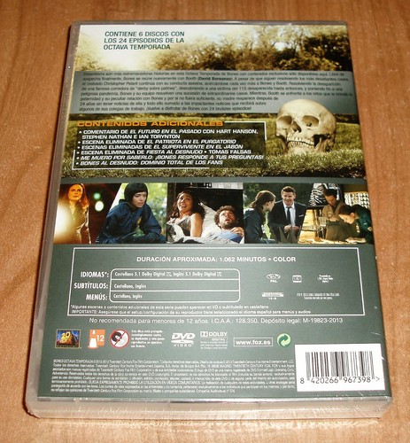 BONES 8ª TEMPORADA COMPLETA 6 DISCOS DVD 24 EPISODIOS NUEVO (SIN ABRIR) R2 - Imagen 2 de 3