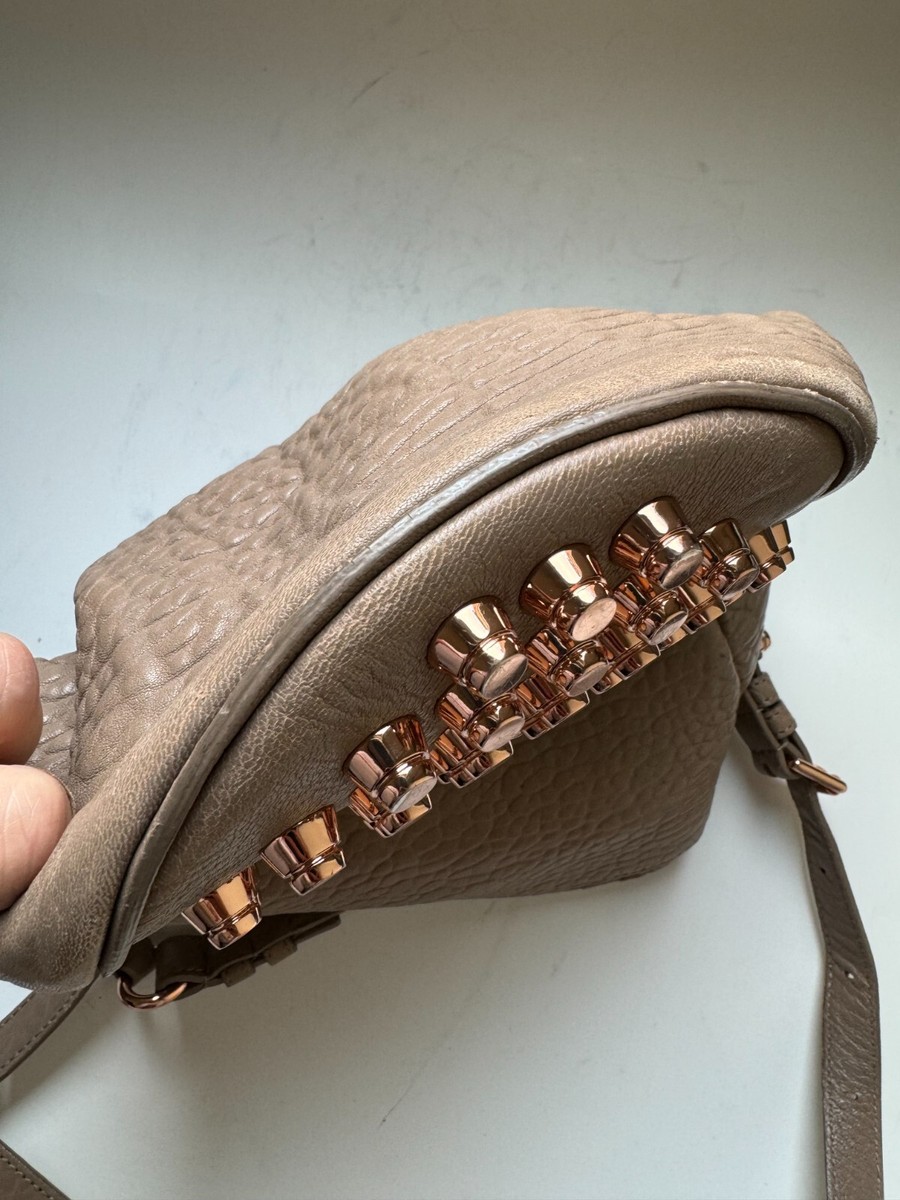 Alexander Wang Diego Bucket Bag Latte Leather Rose Gold Hardware w