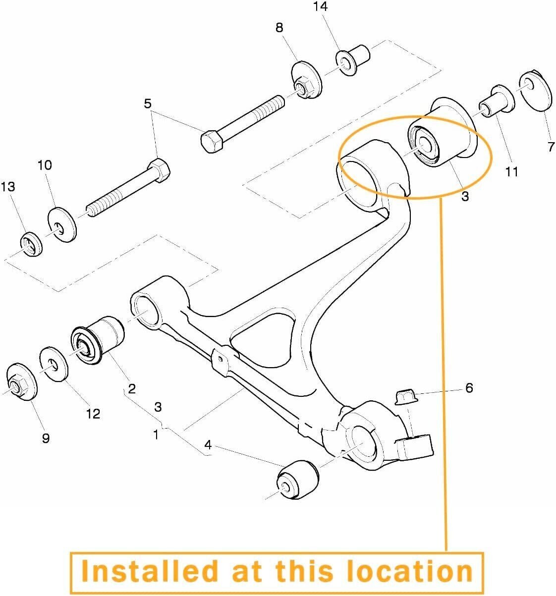 Bentley Mulsanne Front Lower Control arm bushing P/N 3Y0407172
