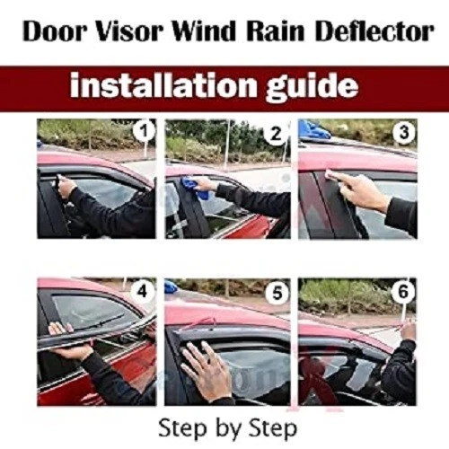 Car Rain Wind Door Visor Non Breakable Deflector for MG Astor Models Set of 4PCS - Imagem 4 de 4