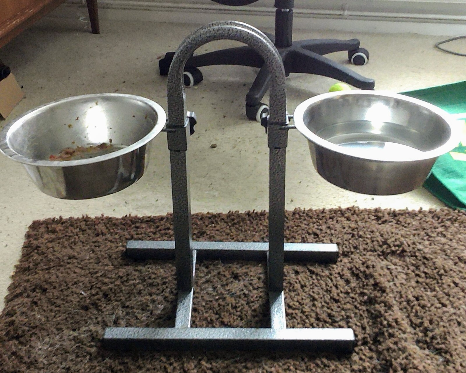 Pet Dog Food Feeding Station Double Stainless Steel Bowls Set
