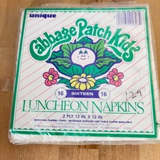 Vintage Cabbage Patch Kids Luncheon Napkins NOS In Package 1983, Unique