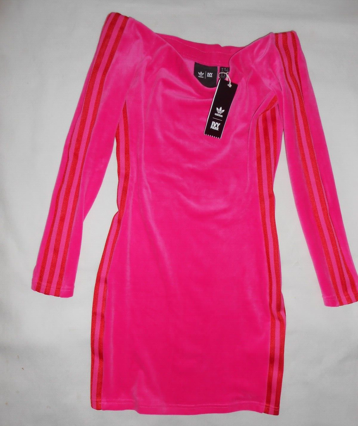New Adidas x Ivy park pink velvet velour mini dress Size Medium RRP £220 image 5