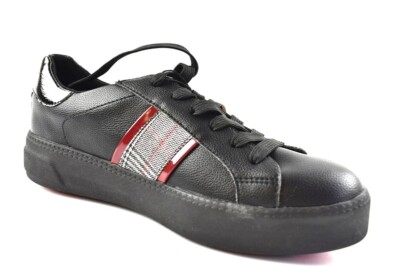 Tamaris Damen Sneaker 23750  schwarz/rot TOUCH IT  removable footbed Gr.37