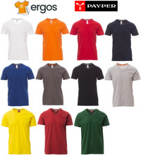 PAYPER T-Shirt V-NECK Scollo a V a Manica Corta da Uomo 100% Cotone Maglia 150Gr