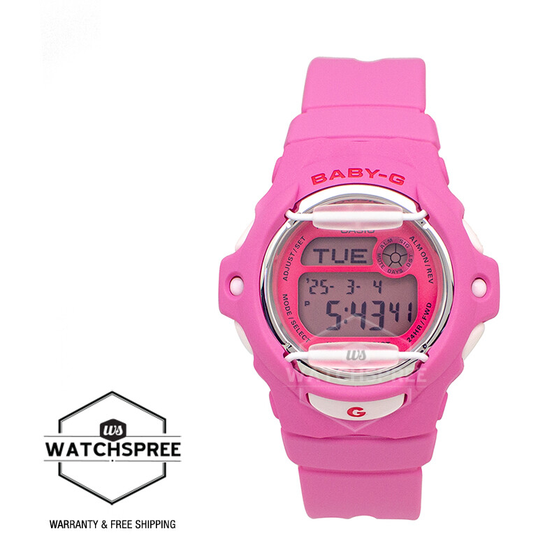 Casio Baby-G Cherry Red Accents Pink Resin Band Watch BG169CH-4D