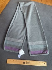 Nike Acrylic Scarf Gray And Purple Striped Length 62  